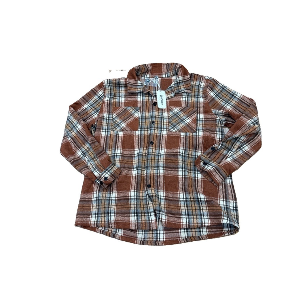Coofandy Men's Flannel Plaid Shirts Mens Long Sleeve Casual Button Down Shirt